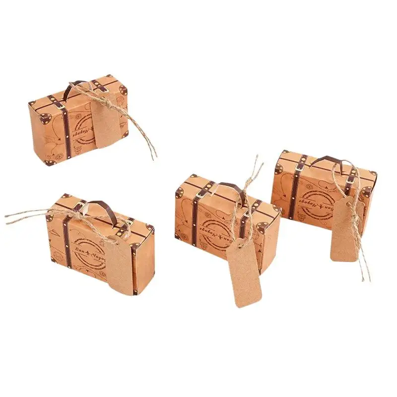 10 Stück Mini-Reisekoffer-Süßigkeitenboxen aus Papier, Schokoladen-Geschenkboxen, Verpackungstaschen für Hochzeit, Geburtstag, Partydekoration – Detail 6