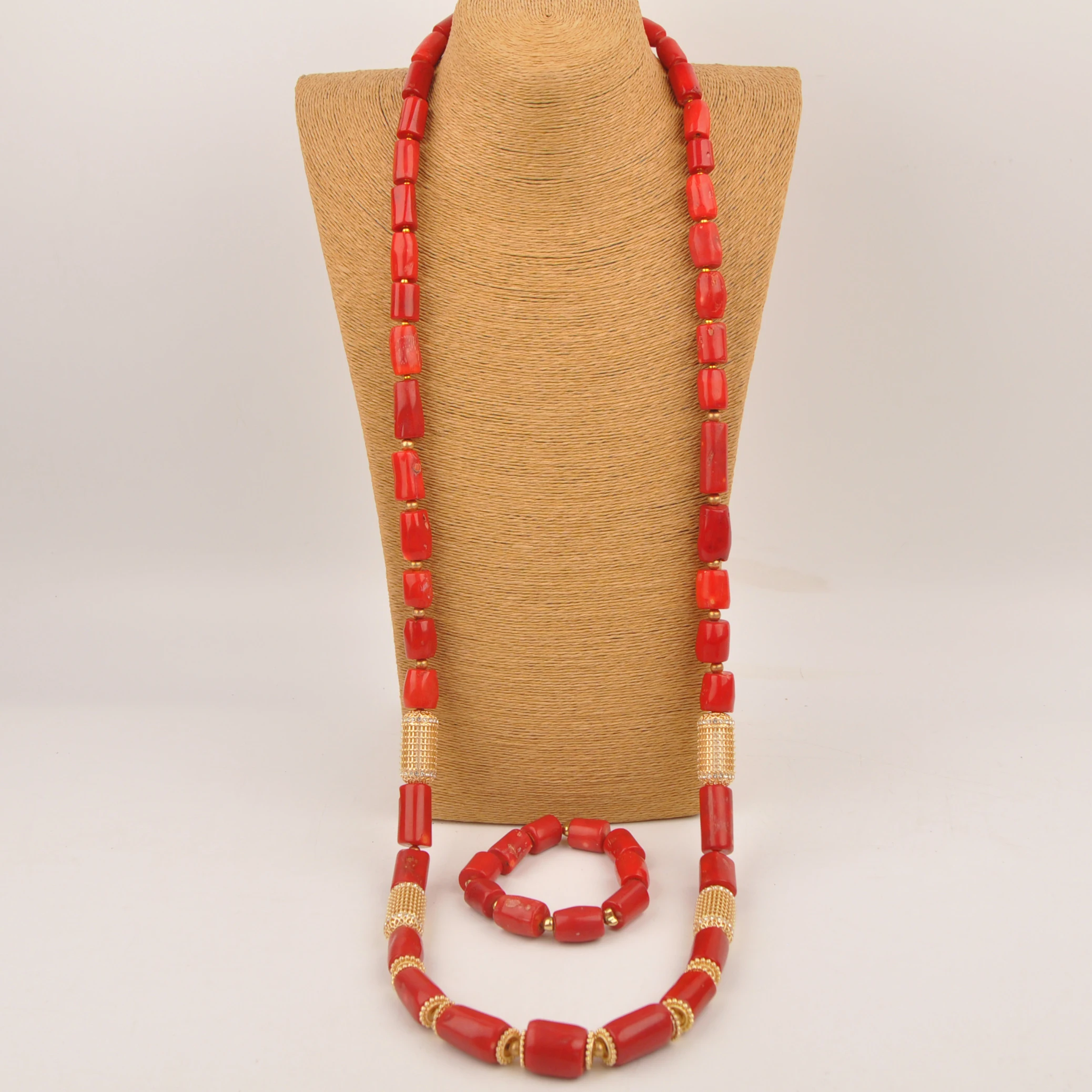 

Wedding necklace Natural coral Red Nigeria African Fashion jewelry collection