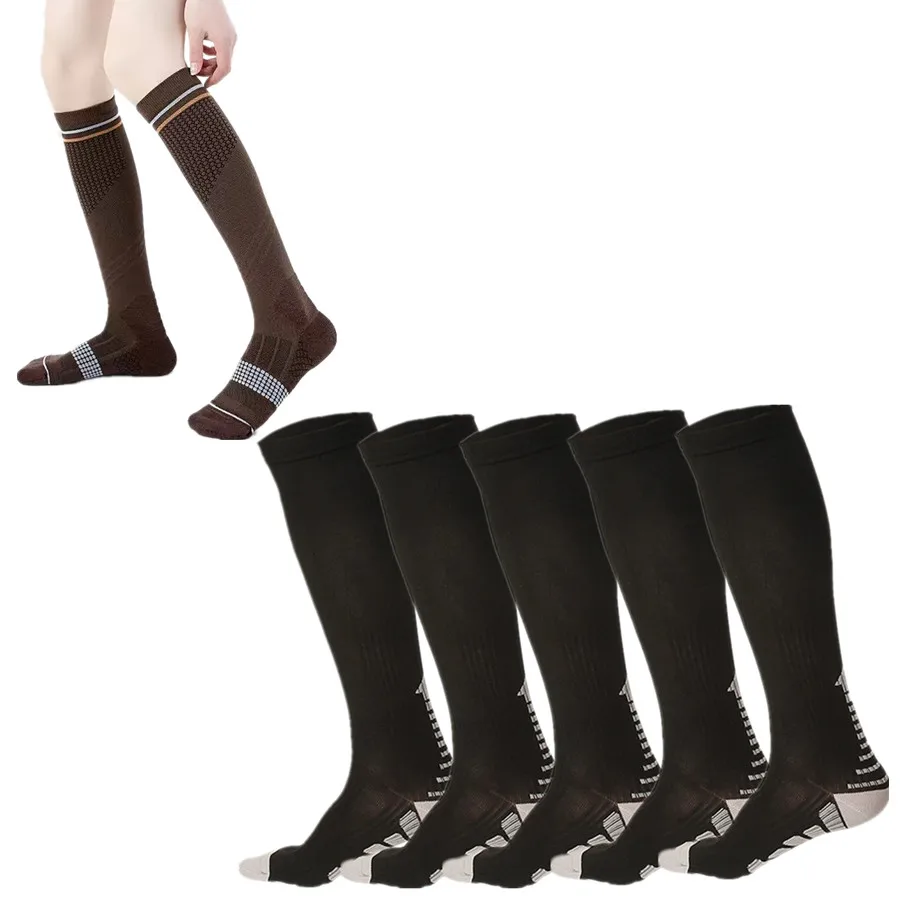 

Компрессионные носки для упражнений, мужские и женские носки с высокой поддержкой для бега, езды на велосипеде, йоги