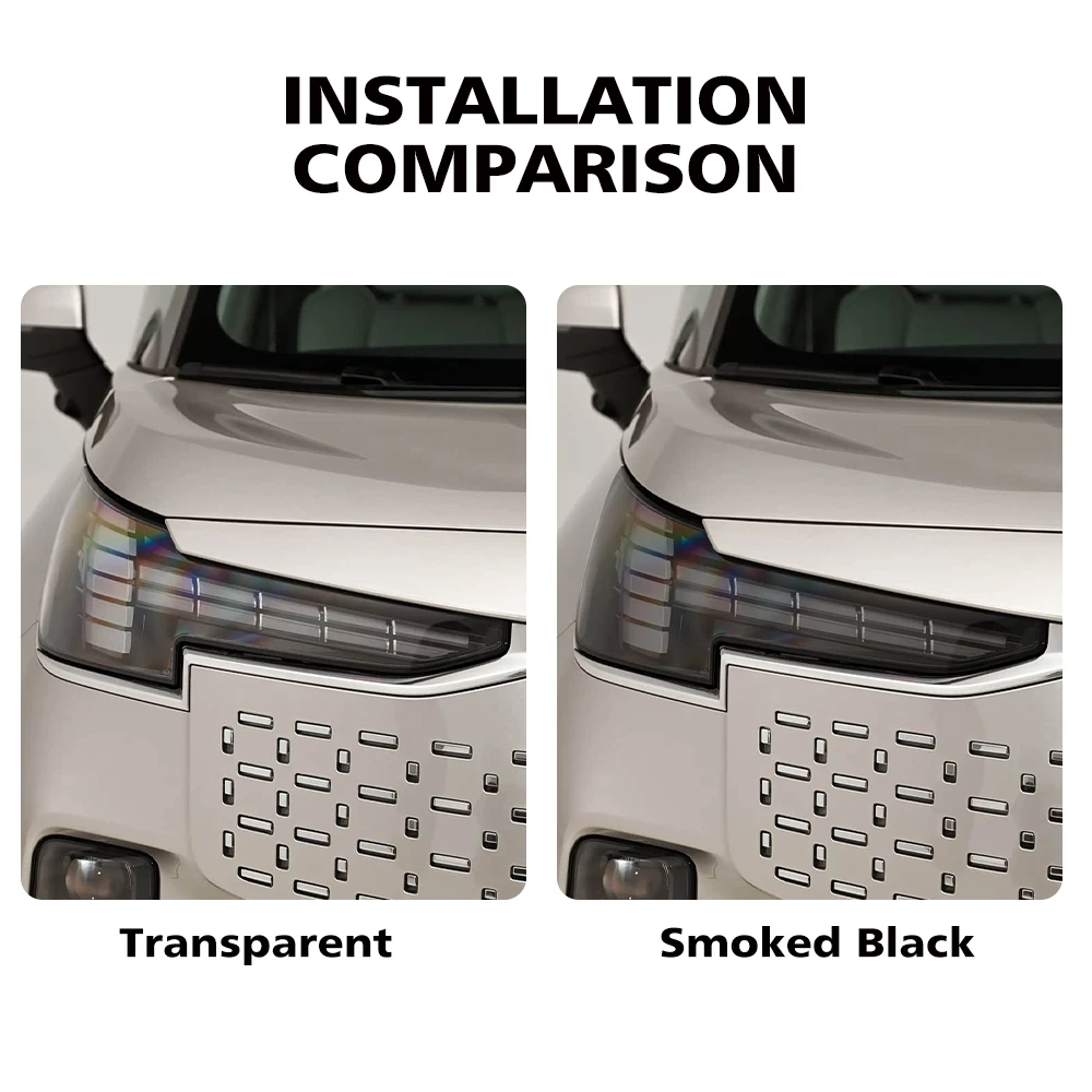 TPU Car Headlight Cover for Volvo EM90 2024-2026 Anti-Scratch High Gloss Smoke Black Pre-Cut Vinyl Wrap Protection Film Kit - view 2