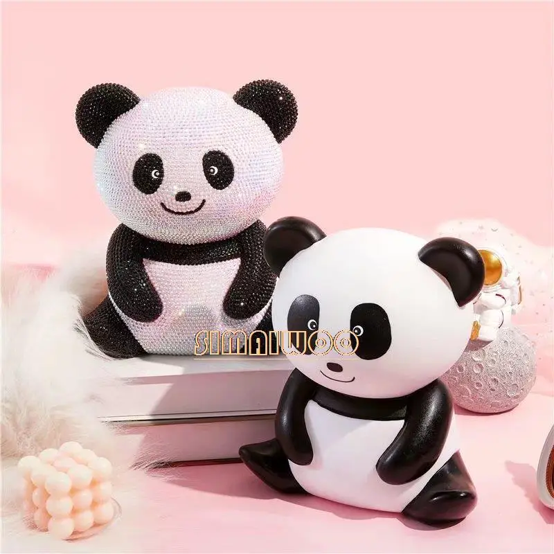 

DIY Rhinestone Art Panda Doll Toy Coin Storage Kids Room Decorative Statue Mosaic Handcraft Crystal Cross Stitch Luxury Gift