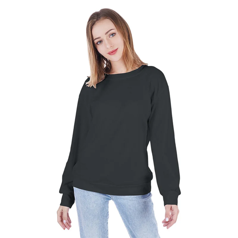 Warm Sweatshirts Vrouwen Lente Winter Solid O-hals Met Lange Mouwen Truien Harajuku Casual Katoen 5XL Streetwear Paar Kleding