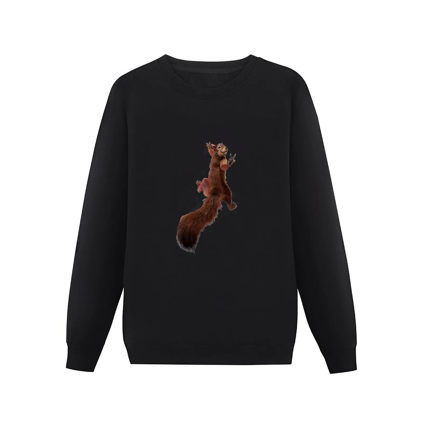 Squirrel animal peace sign while Critter Pullover Hoodie blouse mens clothes clothes for men men's winter sweater men sweatshirt