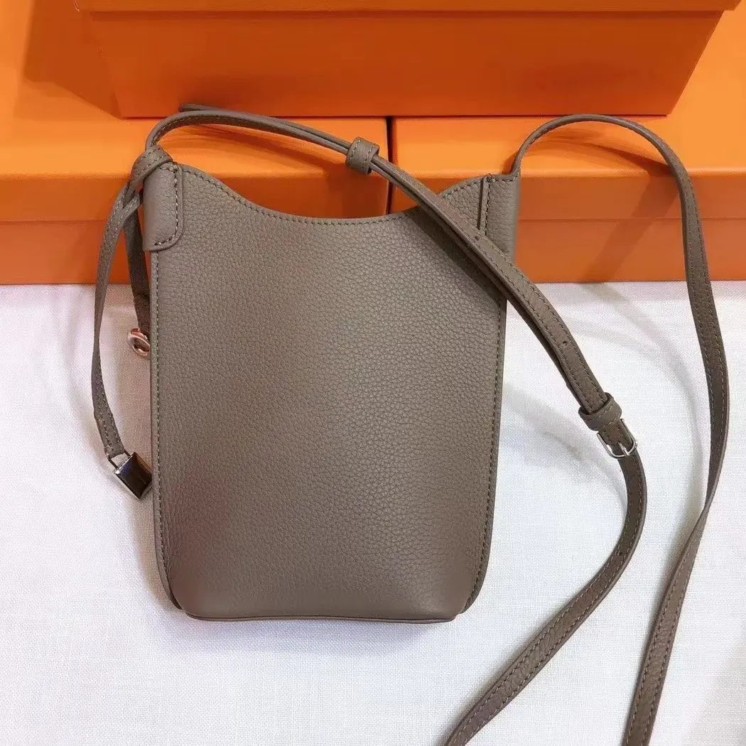 2024 New Brand Design Fashion TOGO Cowhide Shoulder Crossbody Mobile Phone Bag Light Luxury Casual All-match Mini Bags For Women