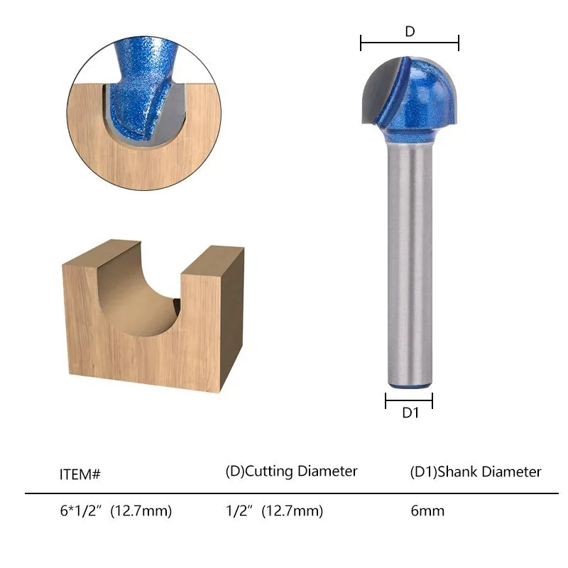 XCAN Holz Fräser 6mm Schaft Ecke Rundung Router Bit Set Radius Holz Trimmen Cutter Holz Werkzeug 1pc/4pc Set