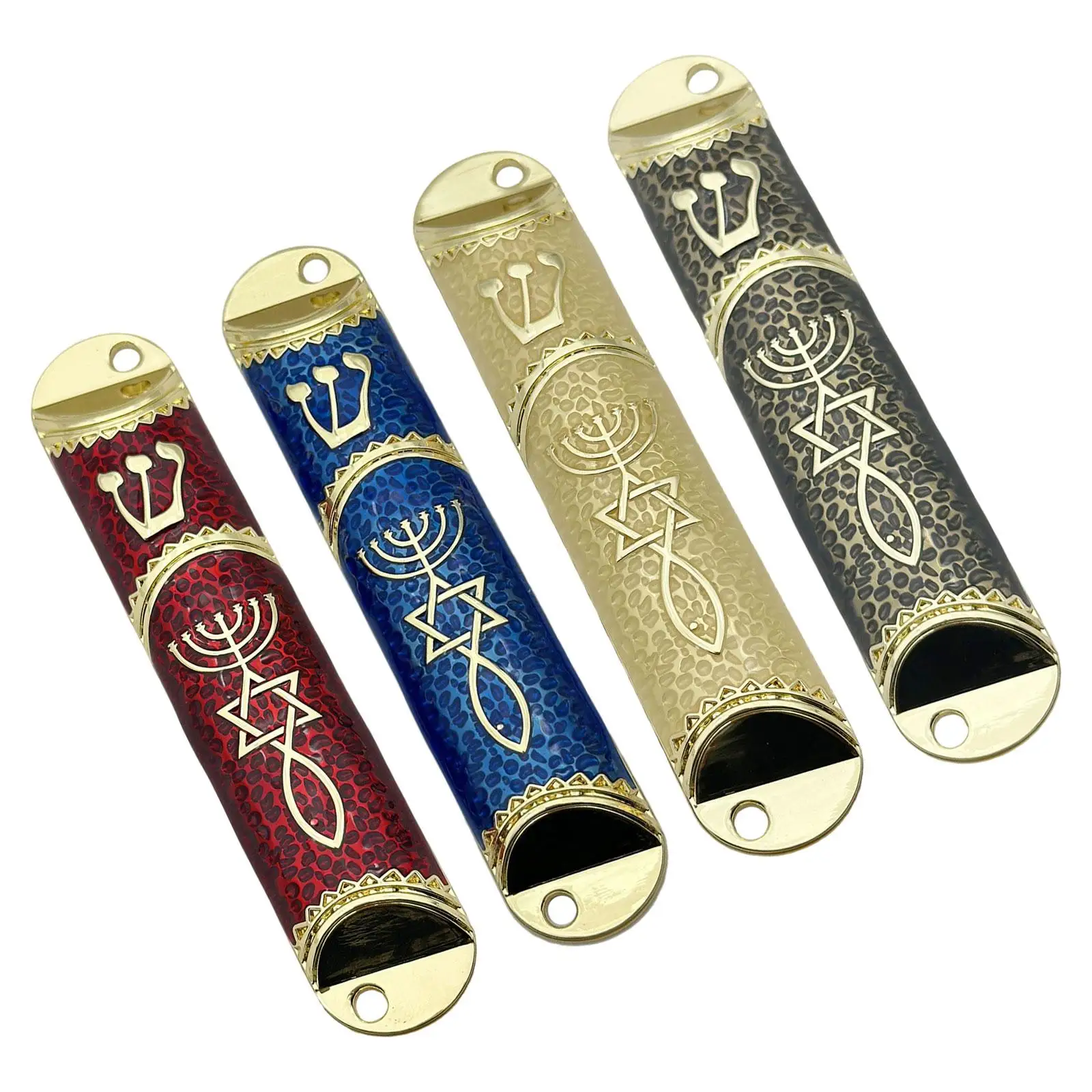 4.1inch Jewish Mezuzah Case Cover Zinc Alloy Judaica Gift Front Door Decoration Handcrafted for Housewarming Gift Sturdy