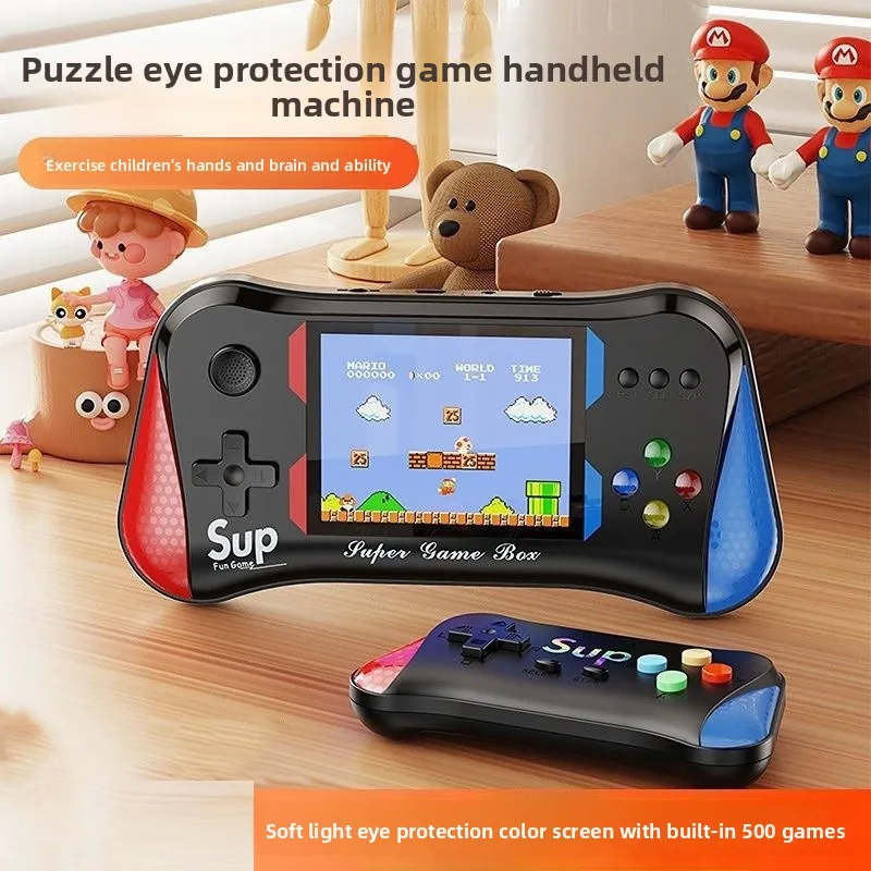 يقدم وحدة التحكم في الألعاب ذات الشاشة الملونة المحمولة x7m 500 لعبة جديدة وكلاسيكية للأطفال