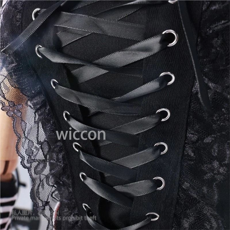 Disfraz de Anime Misa Amane Cos estilo japonés Y2K Jirai Kei JK vestido escolar de cuero collar conjunto completo pelucas mujeres Halloween