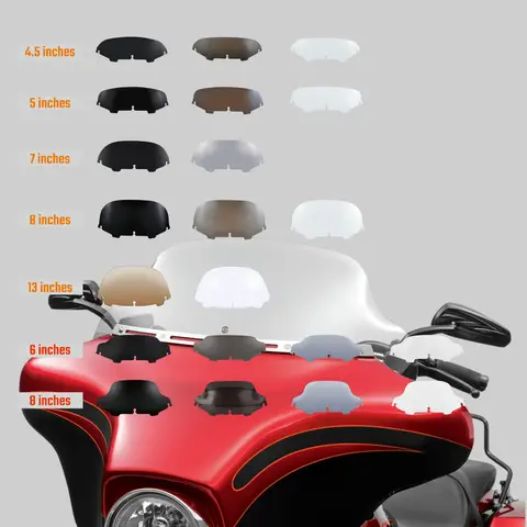 4.5-13“ Motorcycle Windscreen Wind Deflector For Harley Touring Street Glide Electra Glide Classic FLHX FLHTC 96-13 Accessories