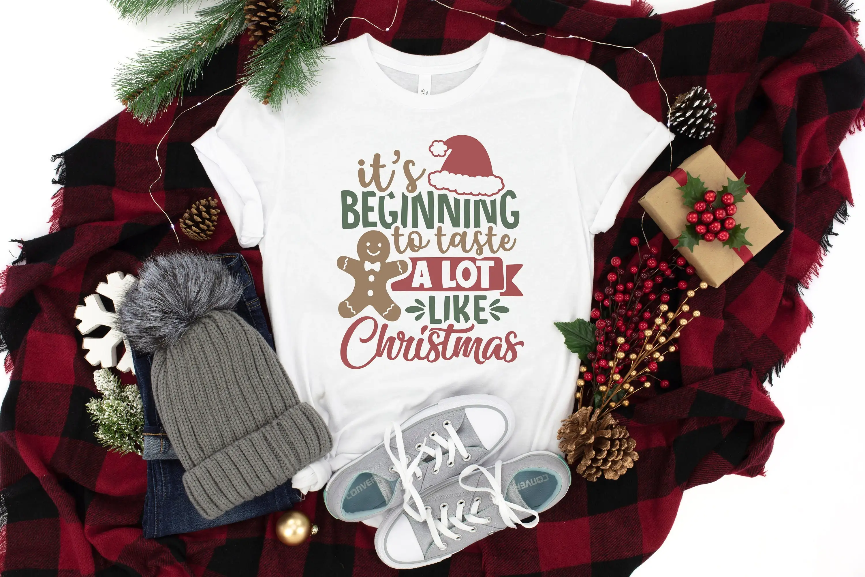 Es ist beginn, viel zu probieren, wie Weihnachts-T-Shirt, Weihnachtsmann-Familie