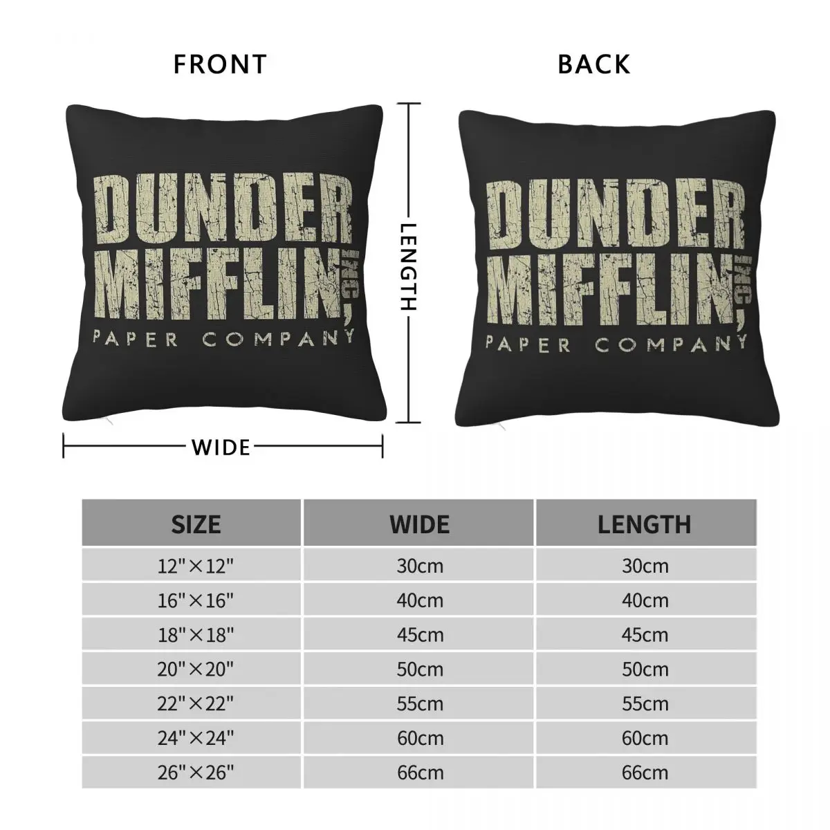 Office Dunder Mifflin Paper Company Square Pillowcase Polyester Linen Velvet Pattern Decorative Pillow Sofa Seater Cushion Cover