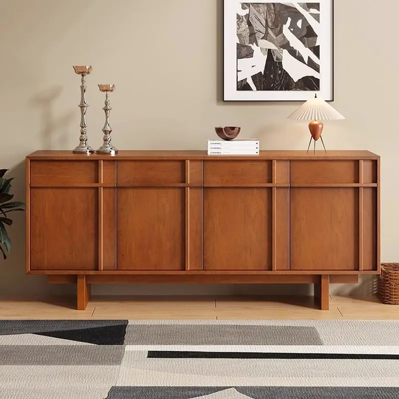 Side cabinet Solid wood locker Medieval cabinet Locker French wall bone line cabinet Living room retro