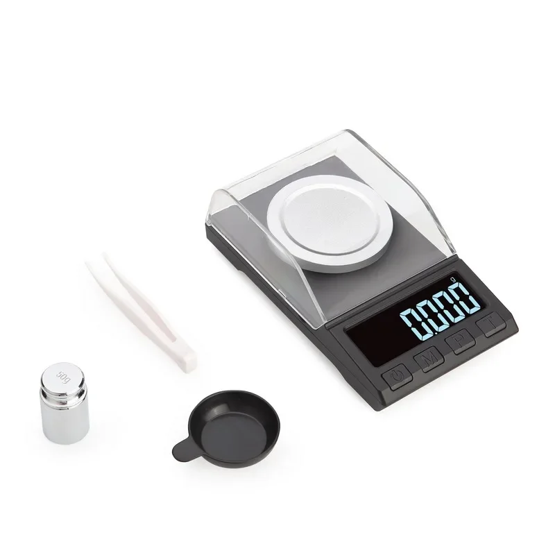 0.001g Precision Electronic Scales 10g Digital Weighing Gem Jewelry Diamond Scale Portable Lab Weight Milligram Scale