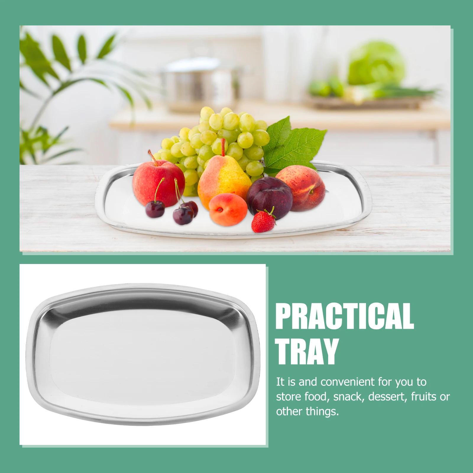 

Stainless Steel Tray Portable Hotel Handkerchief Stand Tool Wear-resisting Food Towel Dish Plate Practical