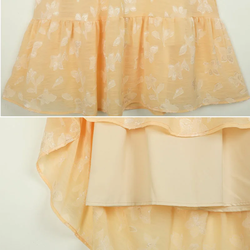 فستان صيفي أزرق أصفر وردي للفتيات جديد 2025 فساتين لطيفة للفتيات 10-12 6 7 8 9 11 13 14 15 17 18 20 25 سنة مع بطانة #3