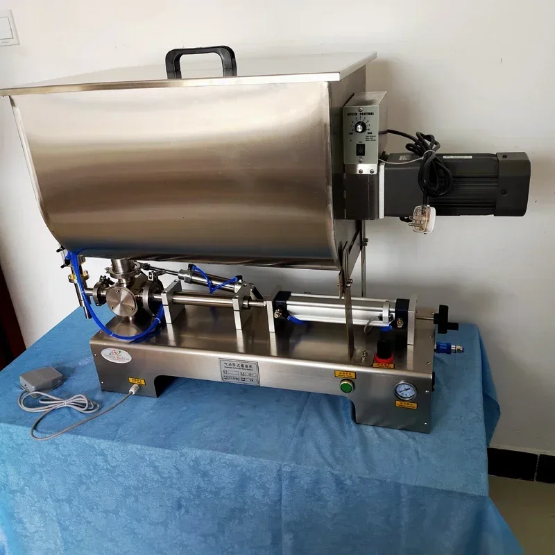 

Semi Automatic Stainless Steel Single Nozzle Chili Sauce Laundry Detergent Paste Mixing Filling Machine Range