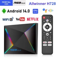 New Mortal R69 Plus Set Top Box Android14 AllwinnerH728 2.4G5.8GWiFi Support 8K Google Play store Voice Control Televisor Smart