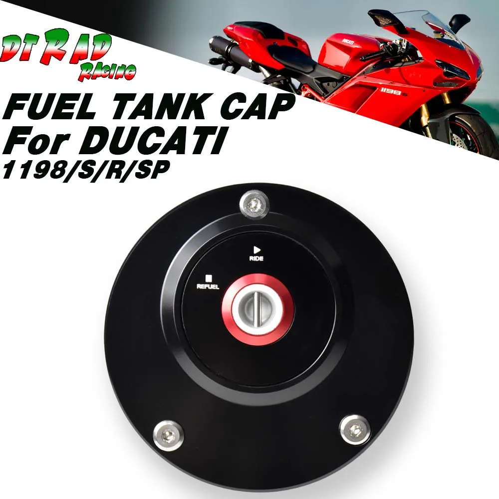 Motorcycle Anti-Theft Lockable Fuel Tank Cap Key Gasoline Plug For DUCATI 1198/S 2009-2010 1198R 2010 1198SP 2011Accessories