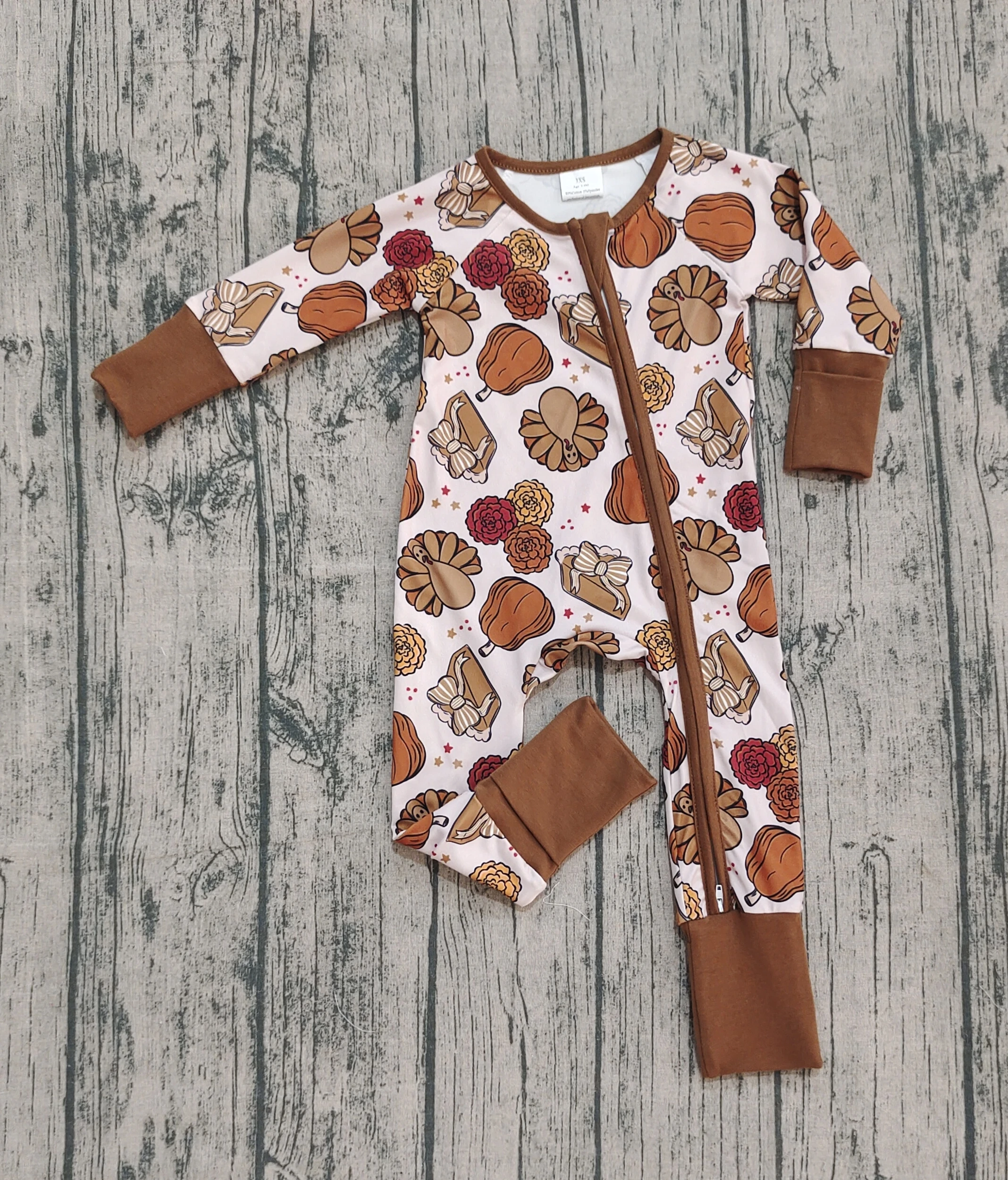 

Z926-02 LR2690 Baby Girls Bubbles Infant Jumpsuit Kids One-piece Newborn Romper Toddler Thanksgiving Clothes