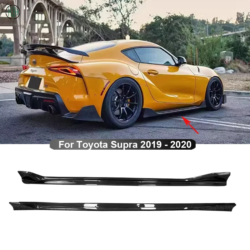 

Carbon Fiber Car Side Skirts Splitters Flaps Apron Parts For Toyota Supra 2019 - 2020 Upgrade Body kit Car Accessories