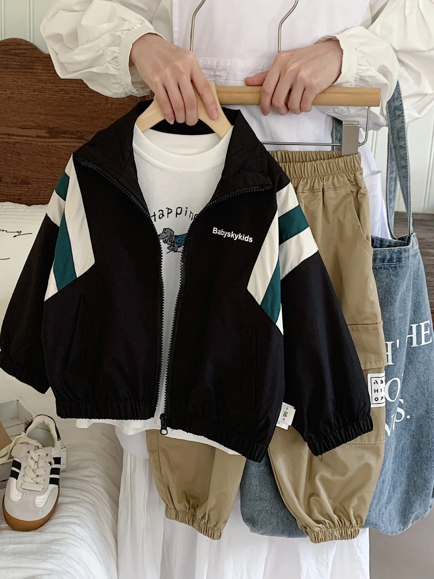 Spring Autumn Boys Jacket Thin Windproof Children's Outerwear Casual Style Long Sleeve Zipper Closure Polyester Fabric Coat
