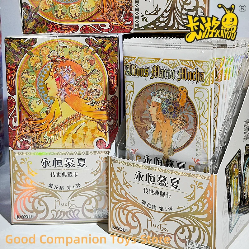 Genuine KAYOU Timeless Mucha Card Vol.1 Legacy Classic Flower Pictorial Four Seasons Hand Down Art Collection Cards Toys