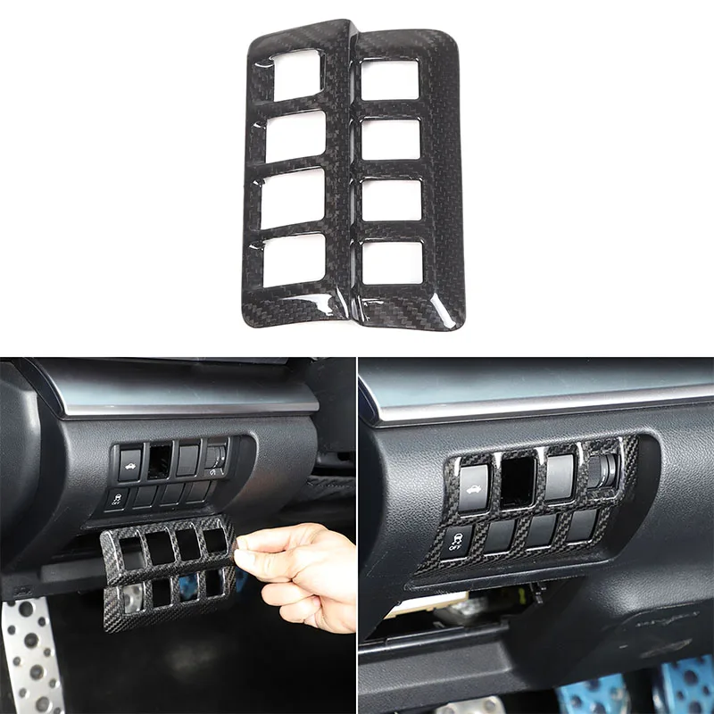 

For Subaru WRX 2022+ Real Carbon Fiber Car Styling Car Indoor Trunk Switch Button Cover Sticker Car Decoration Accessories