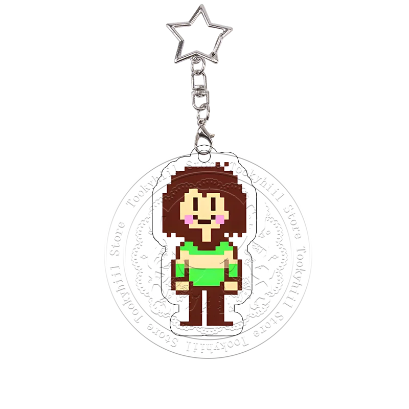 Pixel Deltarune Acryl-Schlüsselanhänger Taschen-Deko-Accessoires Sans Chara Schlüsselring Frisk Anhänger Berdly Charaktere Ralsei Geburtstagsgeschenk – Detail 7