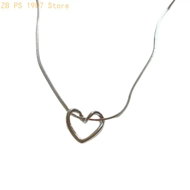 Стильное-ожерелье-с-подвеской-в-​​виде-полого-сердца-ожерелье-цепочка-ожерелье-ручной-работы-текстура-сплава-подходит-для