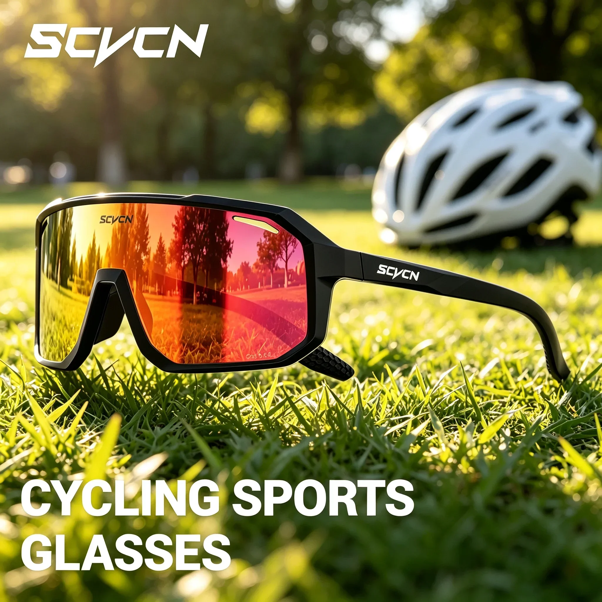 SCVCN Outdoor Bicycle Cycling Sports Sunglasses Men Hiking Eyewear Fashion Women Photo Party UV400 Windproof Pickleball Goggles