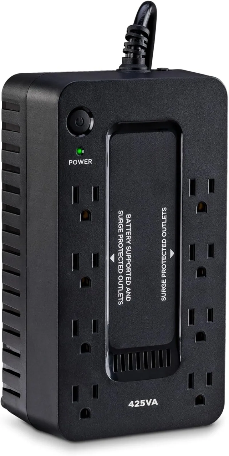 نظام ST425 الاستعداد UPS، 425VA/260W، 8 منافذ، مدمج، أسود