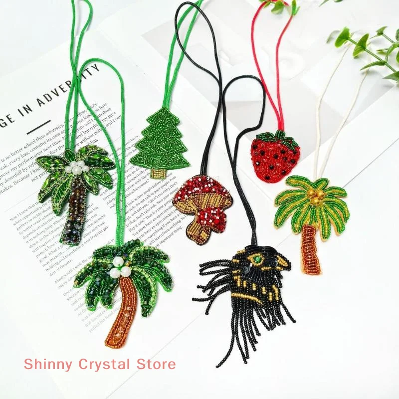 

Нашивка с аппликацией из кокосовой пальмы, кристалл, гриб, блестки, одежда ручной работы из бисера, пришитая нашивка, подвесная веревка, брелок для ключей, сумка, кулон