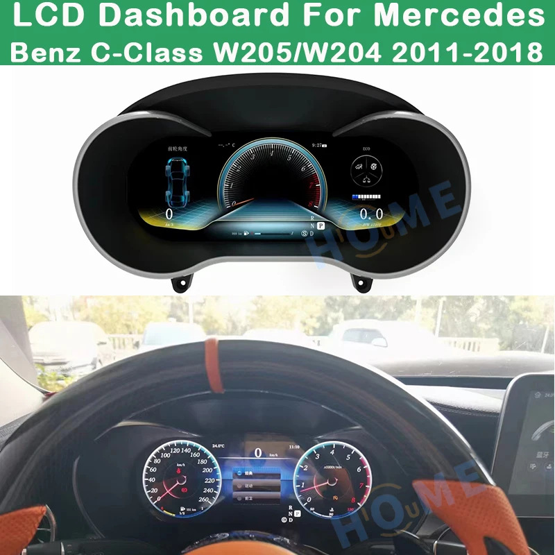 

Digital Dashboard Panel Virtual Instrument Cluster CockPit LCD Speedometer For Mercedes Benz C-Class W205 / W204 C63 2011-2018