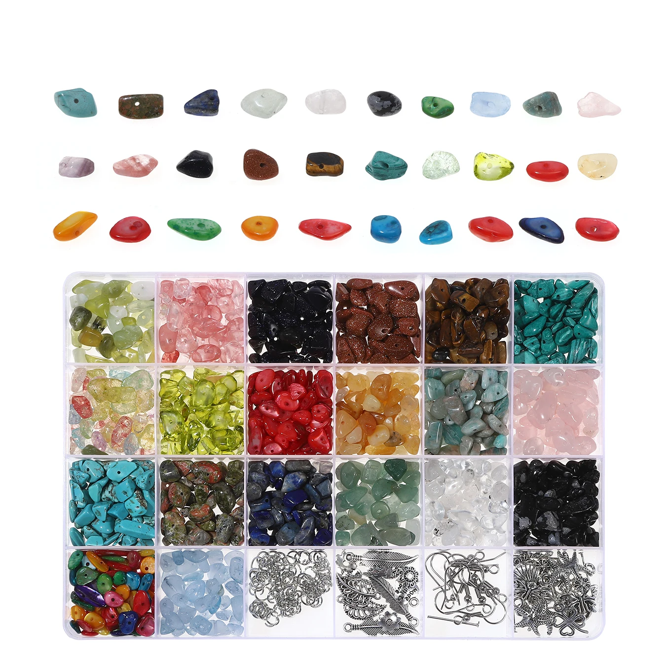 24-Piece Natural Stone Bead Set｜DIY Jewelry Craft Kit view 2