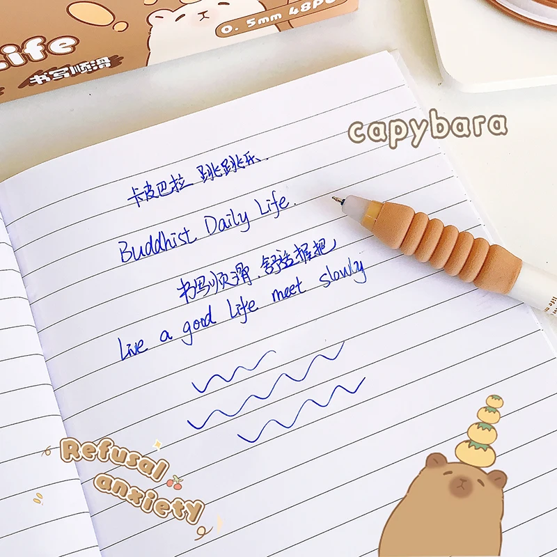 Kawaii Cartoon Capybara Blue Ink Erasable Gel Pen School Office Supplies Stationery Gift Students Cute pens pretty aesthetic