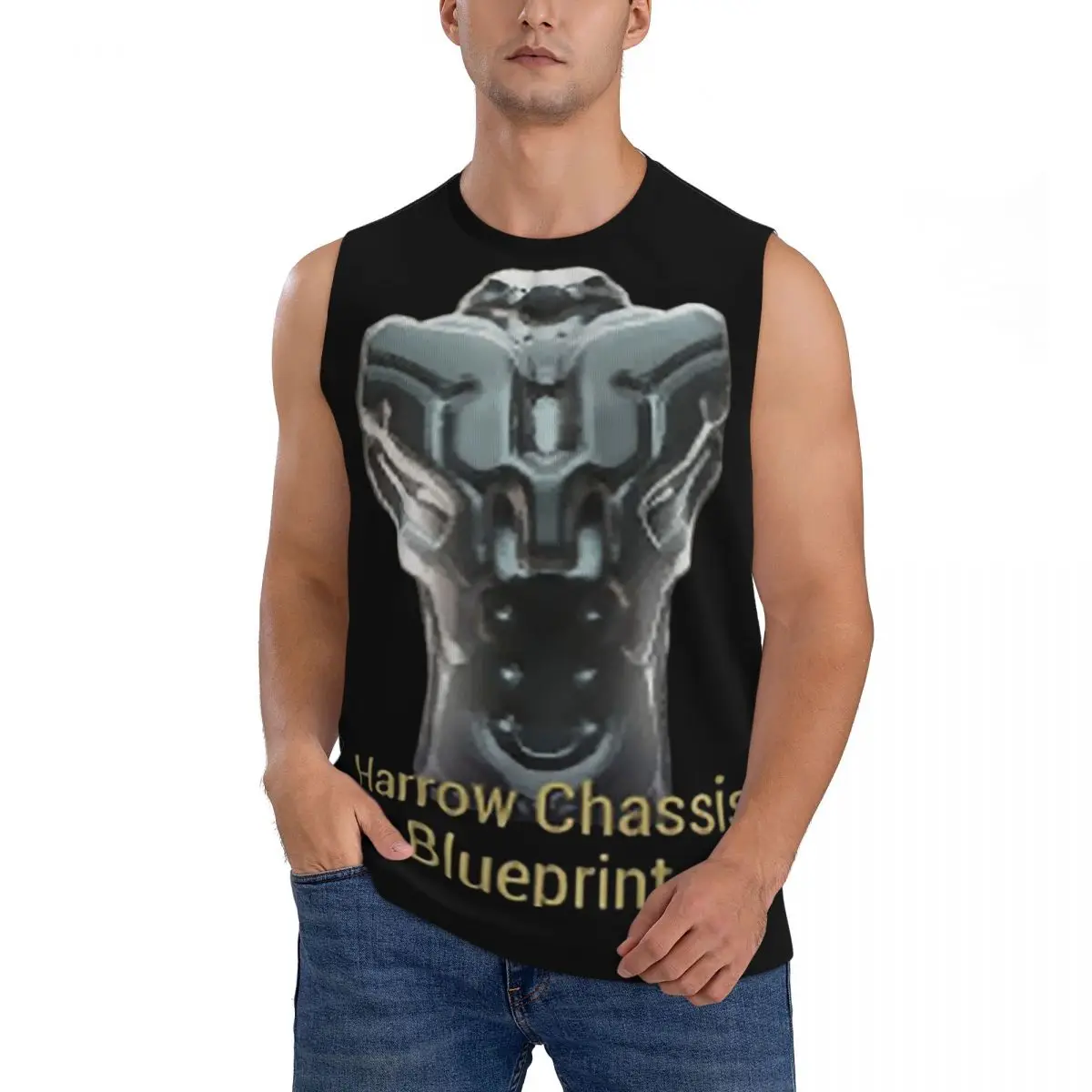Harrow Chassis Blueprint Warframe Tennoc Men Sleeveless Tank Tops Quick Dry Breathable Gym Fitness Running Summer Sport Vest