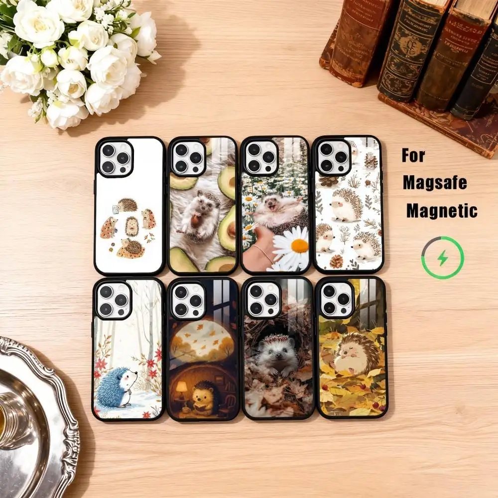 

Cute Animal H-Hedgehog Phone Case For iPhone17,16,15,14,13,12,11 Plus,Pro Max Magnetic For Magsafe Wireless Charging