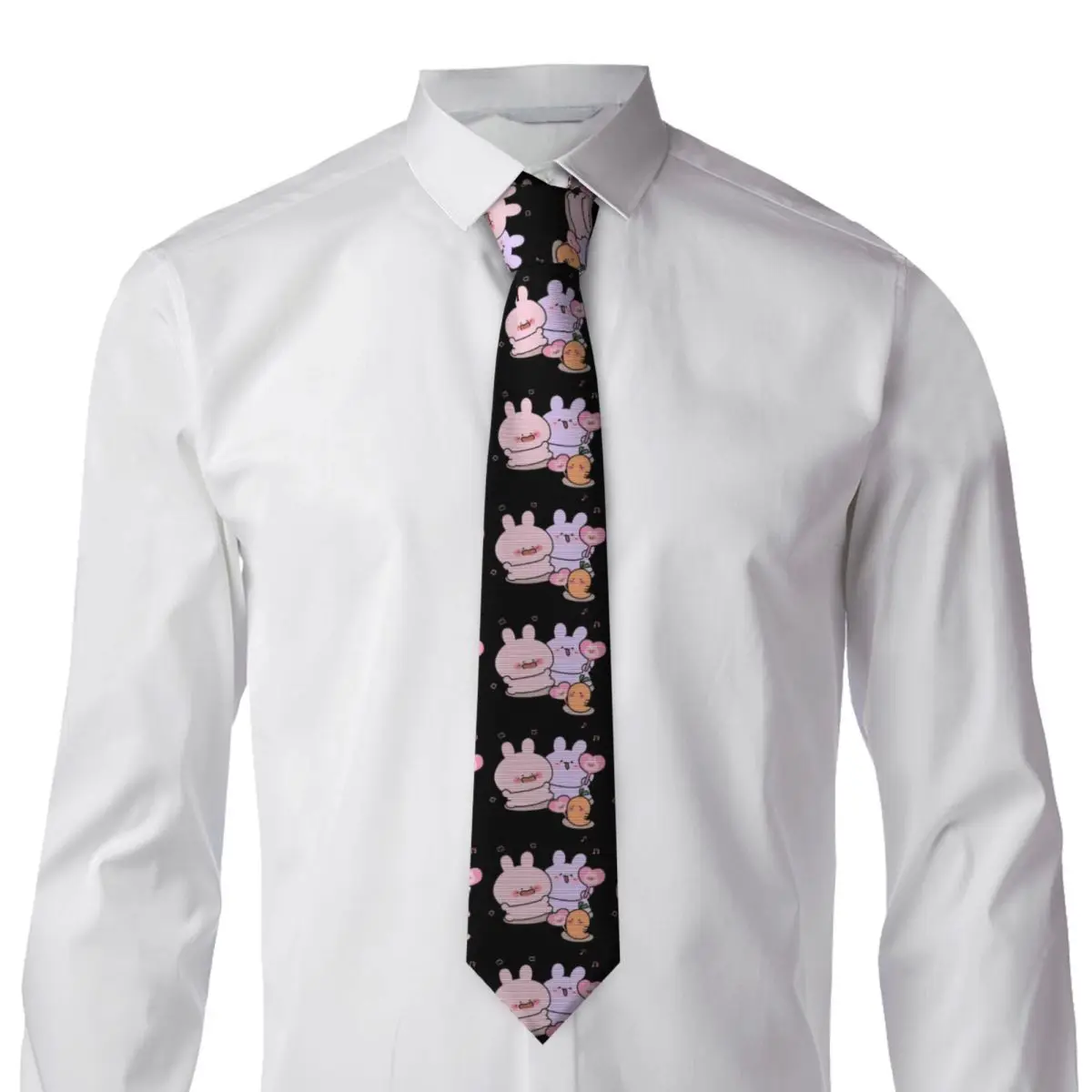 Asamimichaan Cute Asamimi (30) Necktie for Men Silk Polyester 8 cm Neck Ties Party Accessories Tie Casual Gravatas