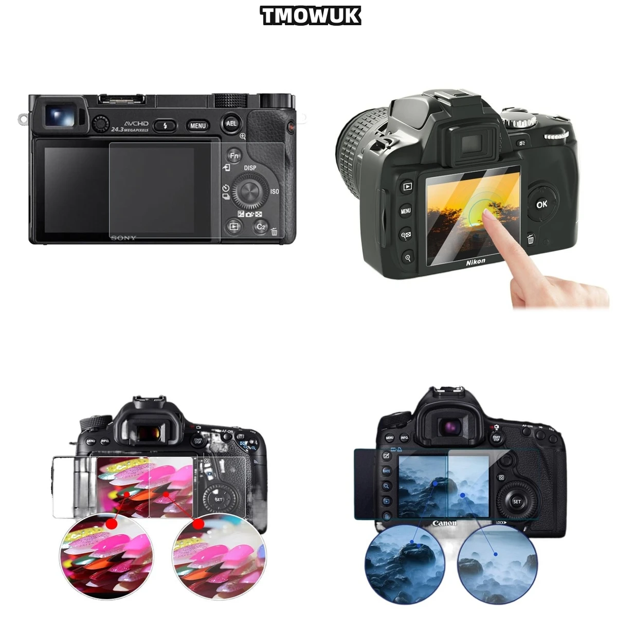 

For Nikon D5300 D54 D5500 D5600 HD Clear Tempered Glass Film LCD Screen Protector Anti-Fingerprint