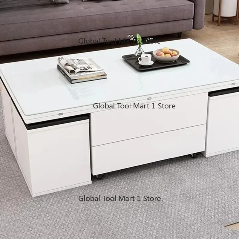 room coffee table white high Nordic mobile coffee table countertop horizontal bedroom furniture high-quality prod