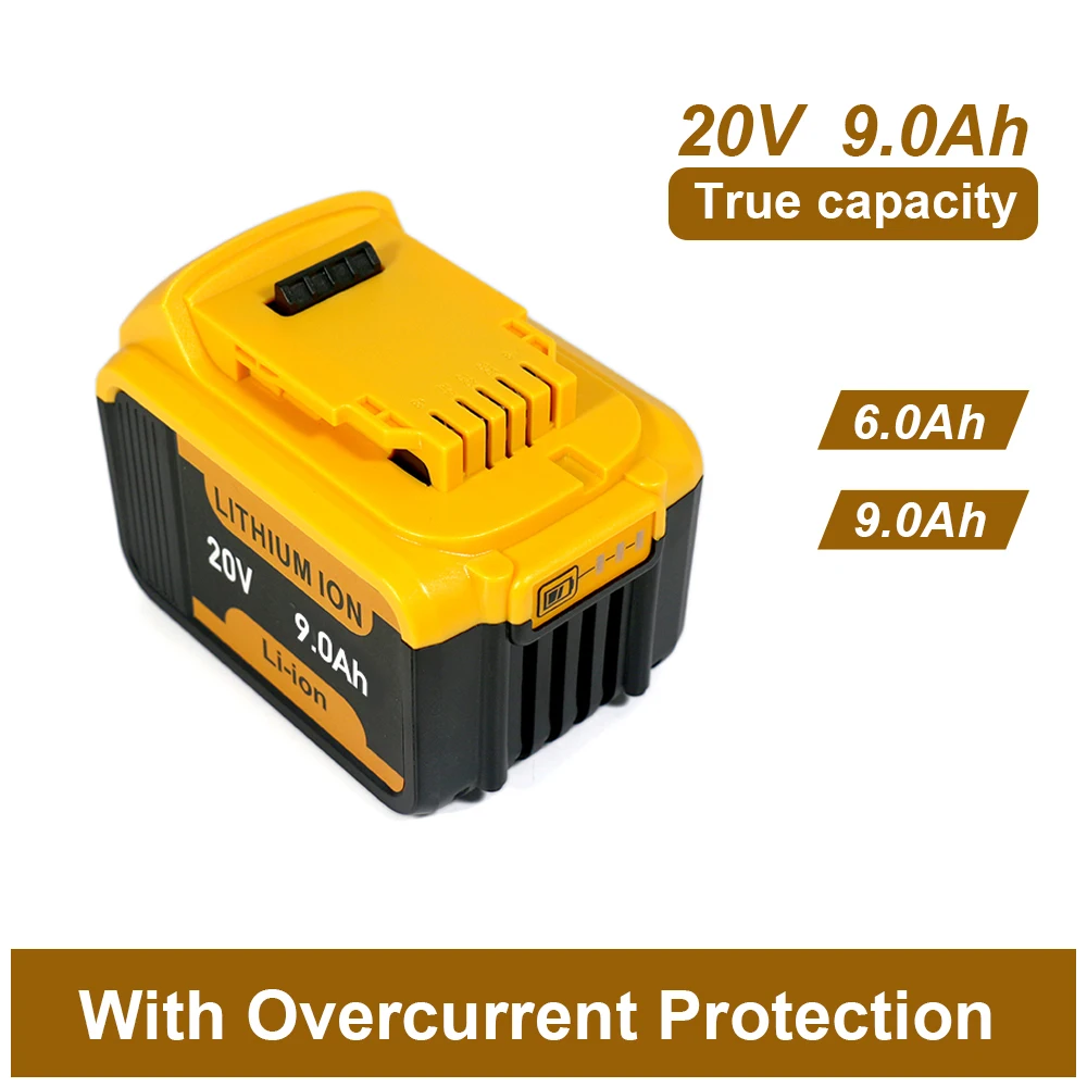 

High-power For DEWALT 20V 9000mAh 9.0Ah DCB202 Li-ion Battery，15X For DCB206 DCB205 DCB204 Power Tool Replacement Battery