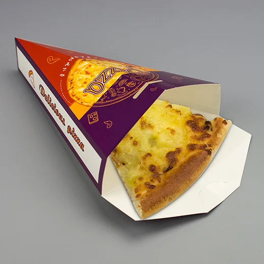 

Factory Price Printed Paper paperboard Triangle Pizza Slice pizza boxes with logo