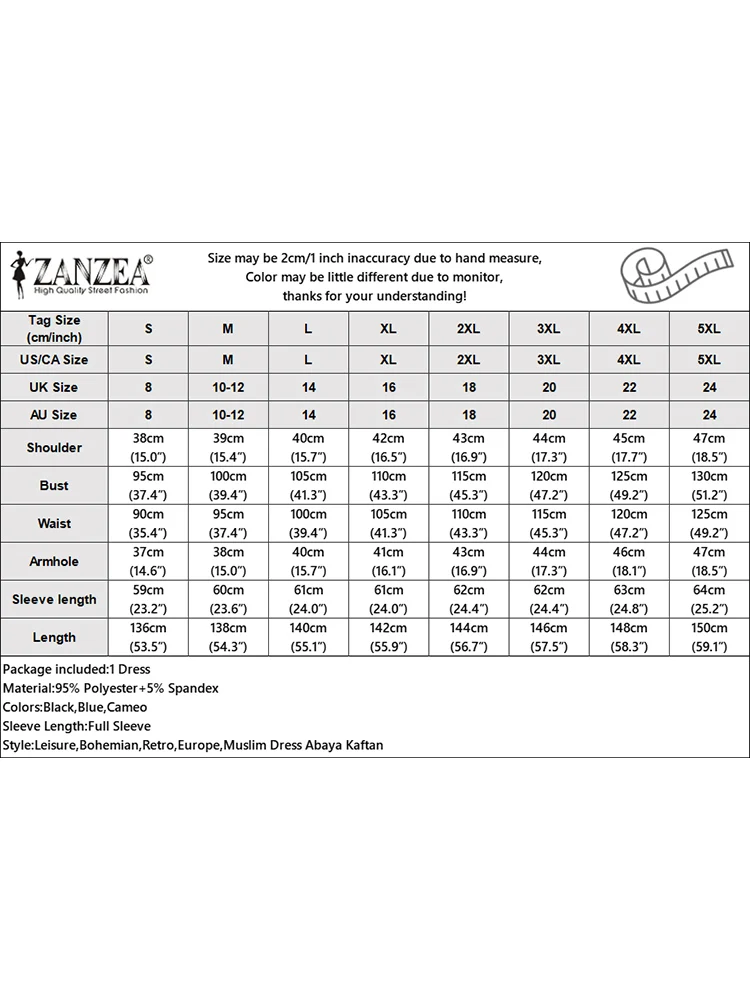 ZANZEA – Robe Abaya musulmane à volants pour femmes, élégante, manches longues, couleur unie, plissée, Kaftan islamique, automne 2026