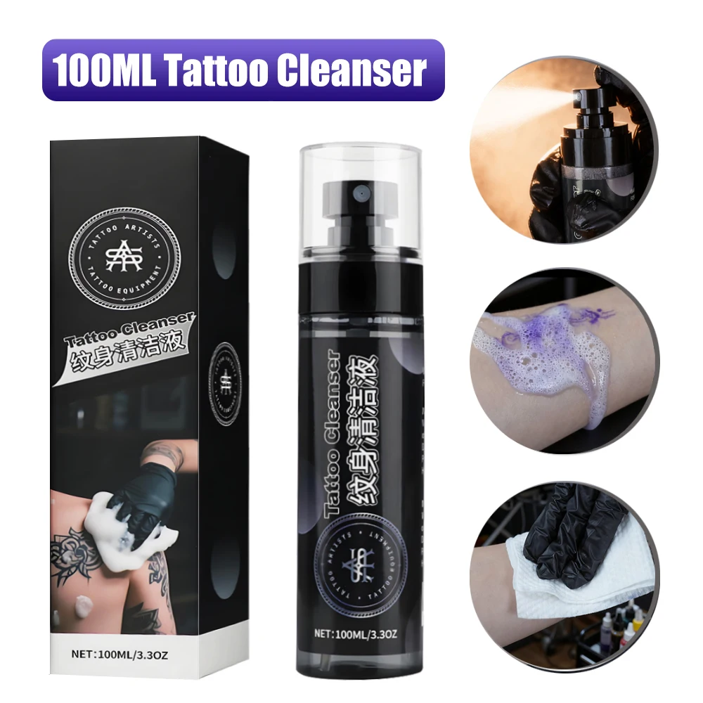 100ml Remove Transfer Spary, Tattoo Cleaning Spray  for Temporary Tattoos, Body Art and Stencils