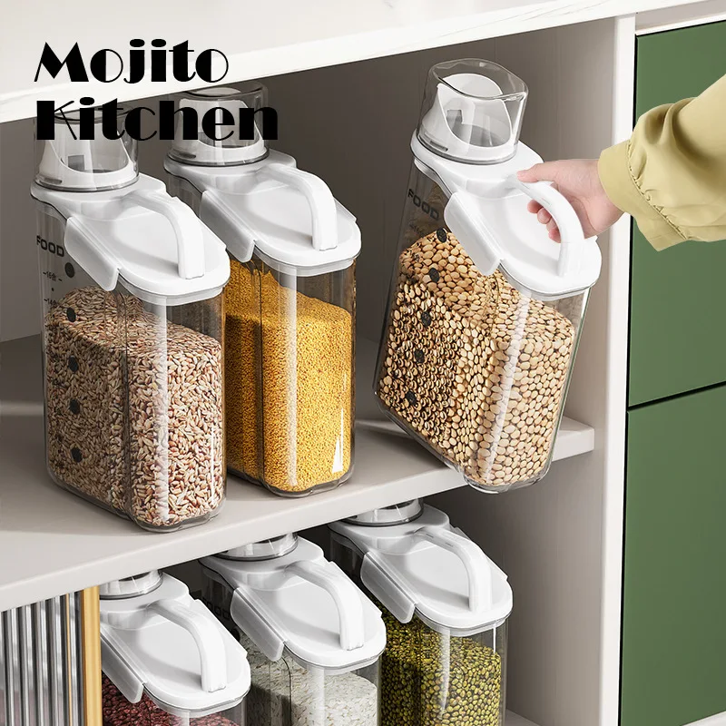 Airtight Food Storage Containers Cereal Dispenser Cereal Container Storage Box Rice Dispenser Grain Dispenser Kitchen Organizer