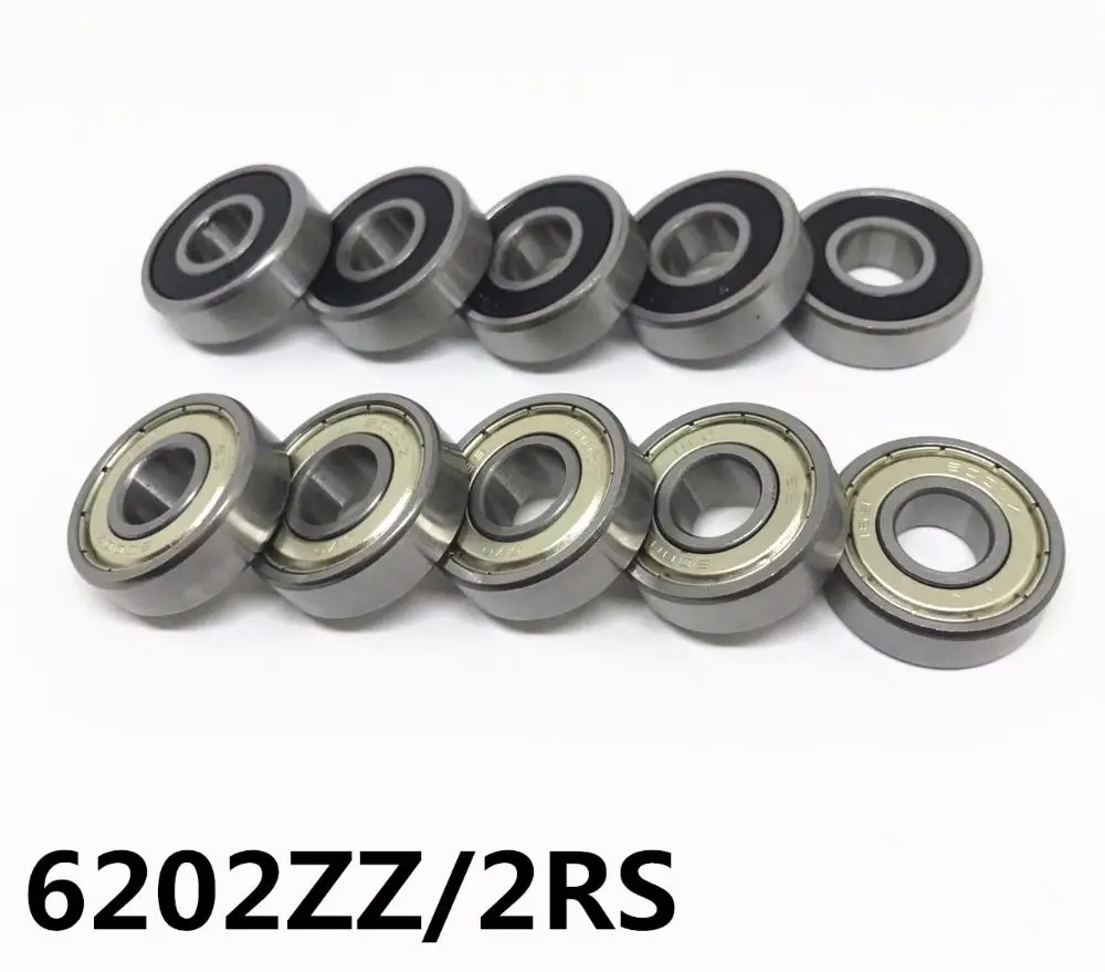 10pcs 6202ZZ 6202-2RS ball bearing 15x35x11 mm deep groove ball bearing High quality 6202Z 6202RS