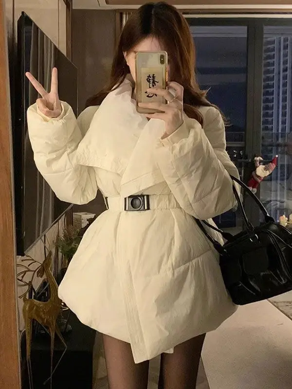 

Gagarich 2025 Korean Style Sweet Spicy Collared Cotton Jacket Women Autumn Winter New Design Slimming Warm Thick Parkas
