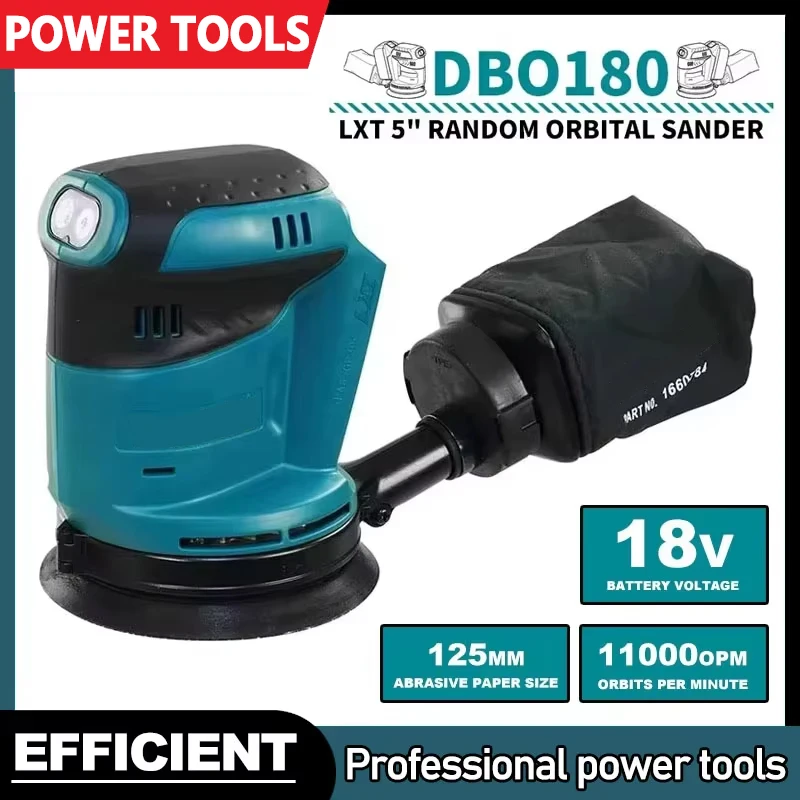 Makita DBO180Z 18 В бесщеточный аккумуляторный диск случайный орбитальный шлифовальный станок деревообрабатывающий шлифовальный шпатлевка полировка голый инструмент