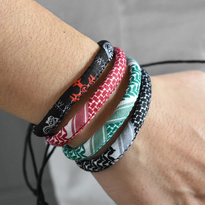 Arabic Scarf Style Woven Bracelet for Women Men Handmade Ethnic Wave Dot Colored Round Bracelets Couple Fashion Summer Jewelry