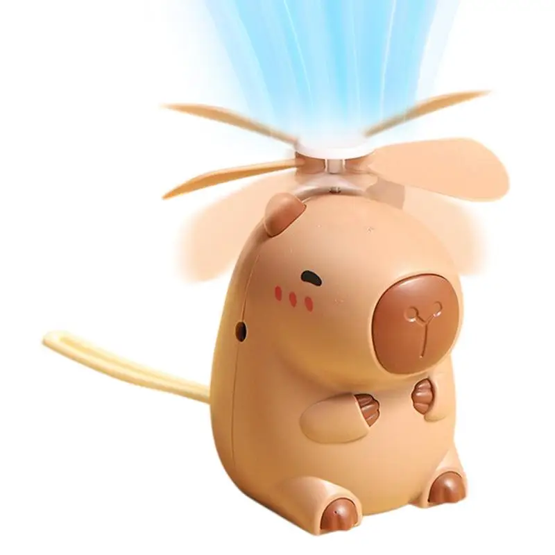 Capybara USB Mini Cute Cartoon Fan Wind Power Handheld Portable Fan Convenient Home Office Outdoors Small Fans Gifts